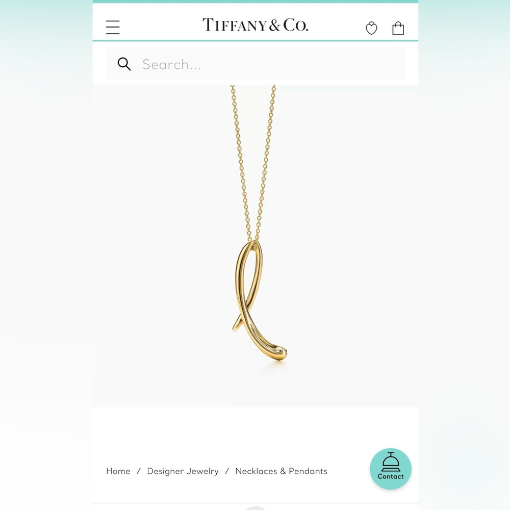 Authentic Tiffany & Co. Elsa Peretti letter “L” pendant